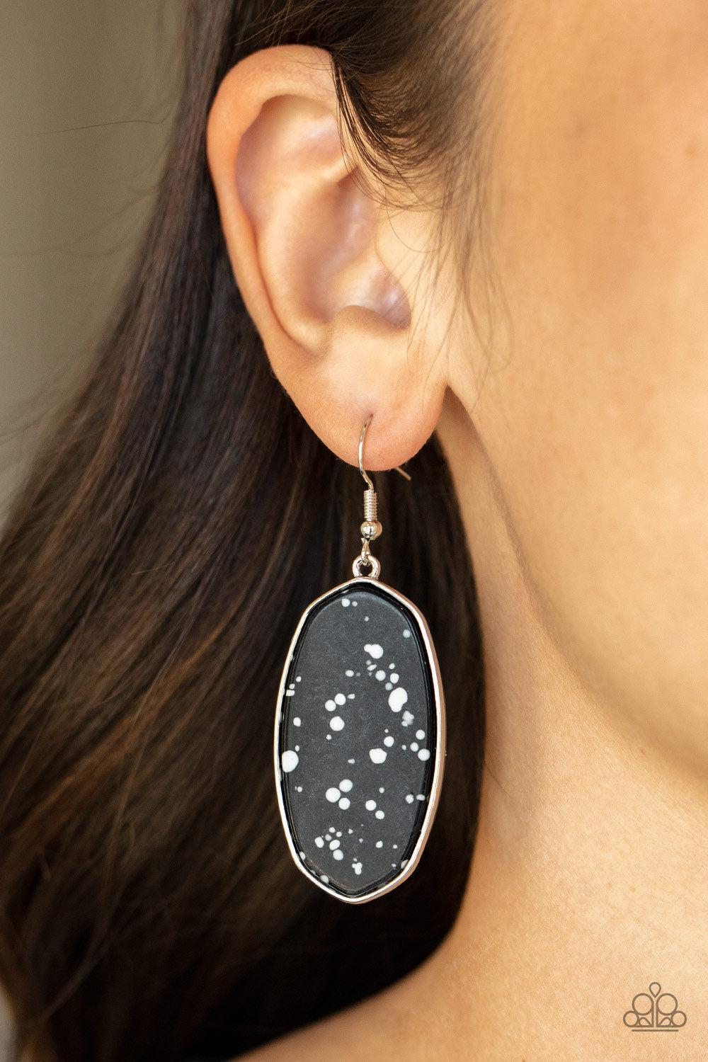 Stone Sculptures - Black Earrings - Paparazzi Accessories