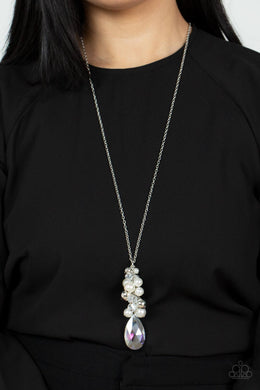 Drip Drop Dazzle - White Necklace - Paparazzi Accessories