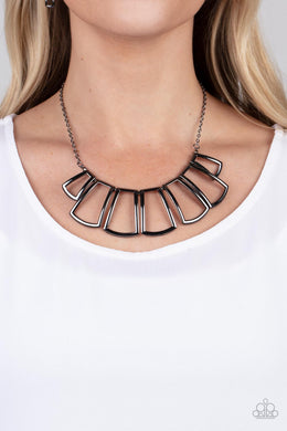 Full-Fledged Framed - Black Necklace - Paparazzi Accessories