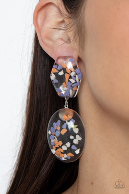 Flaky Fashion - Orange Post Earrings - Paparazzi Accessories