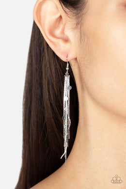 Cosmic Cascade - Silver Earrings - Paparazzi Accessories