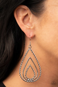 Tastefully Twisty - Silver Earrings - Paparazzi Accessories