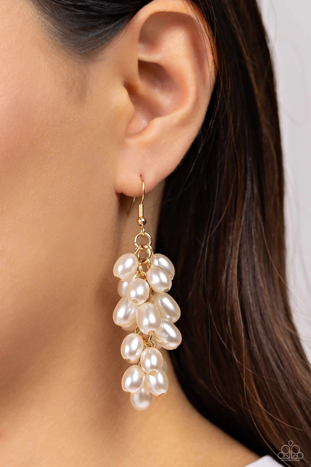 Pearl Posse - Gold Earrings - Paparazzi Accessories