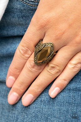 Let Me Take a REIGN Check - Brass Ring - Paparazzi Accessories