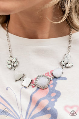 Eco Enchantment - White Necklace - Paparazzi Accessories