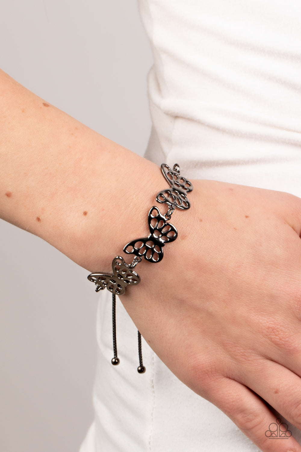 Put a WING on It - Black Bracelet - Paparazzi Accessories