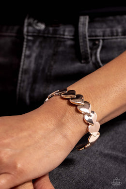 Hearts Galore - Rose Gold Bracelet - Paparazzi Accessories