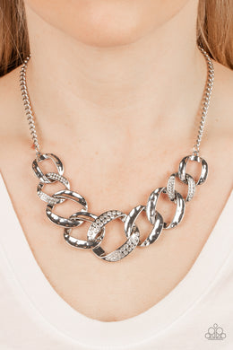 Bombshell Bling - White Necklace - Paparazzi Accessories