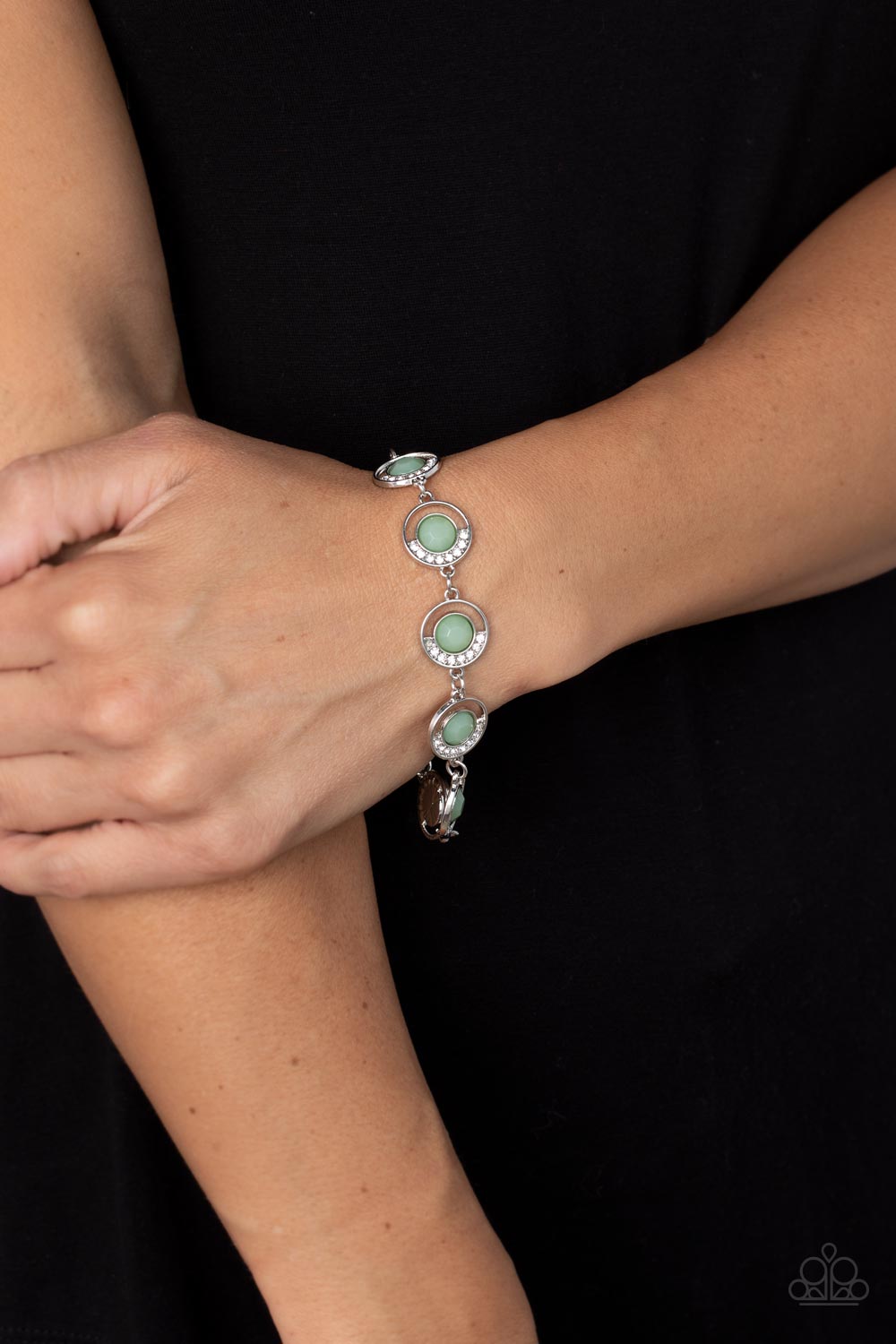 Twinkling Trajectory - Green Bracelet - Paparazzi Accessories