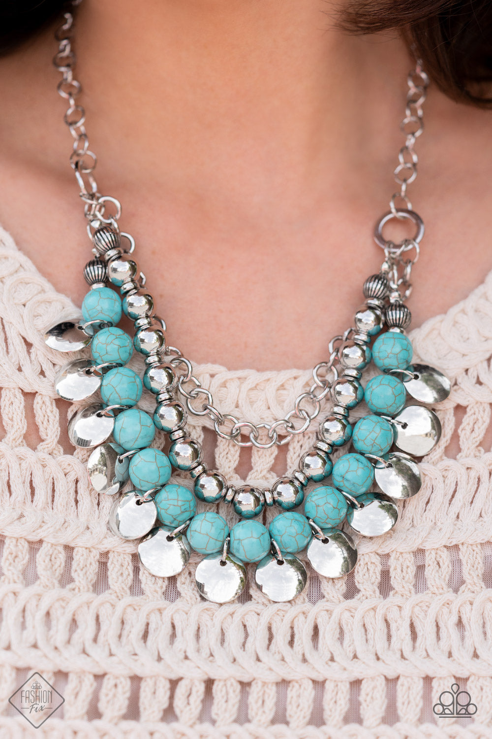 Paparazzi teal necklace store