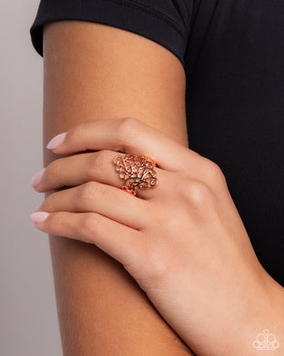 Full-Fledged Filigree - Copper Ring - Paparazzi Accessories