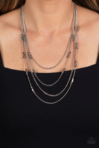 Metallic Monarch - Silver Necklace - Paparazzi Accessories