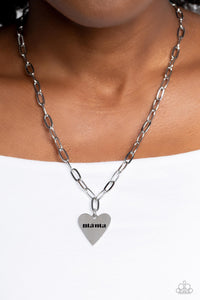 Mama Cant Buy You Love - Silver Necklace - Paparazzi Accessories