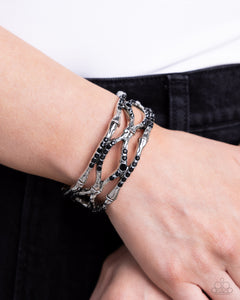 Cross Country - Black Bracelet - Paparazzi Accessories