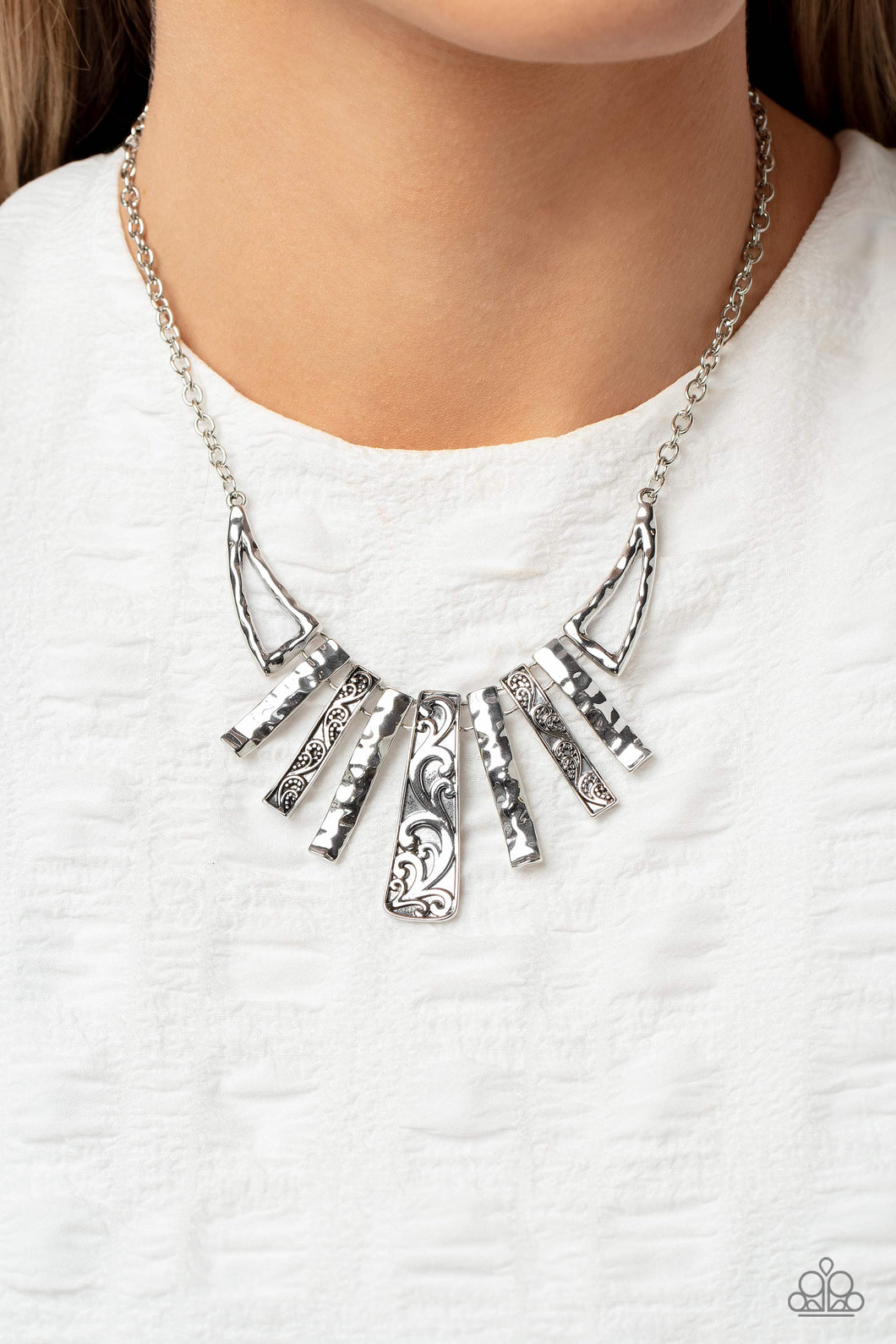 Paisley Pastime - Silver Necklace - Paparazzi Accessories