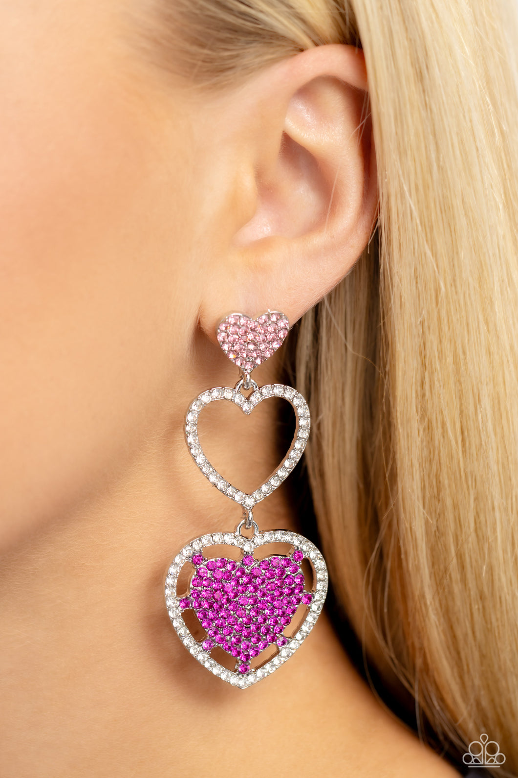 Couples Celebration - Pink Post Earrings - Paparazzi Accessories