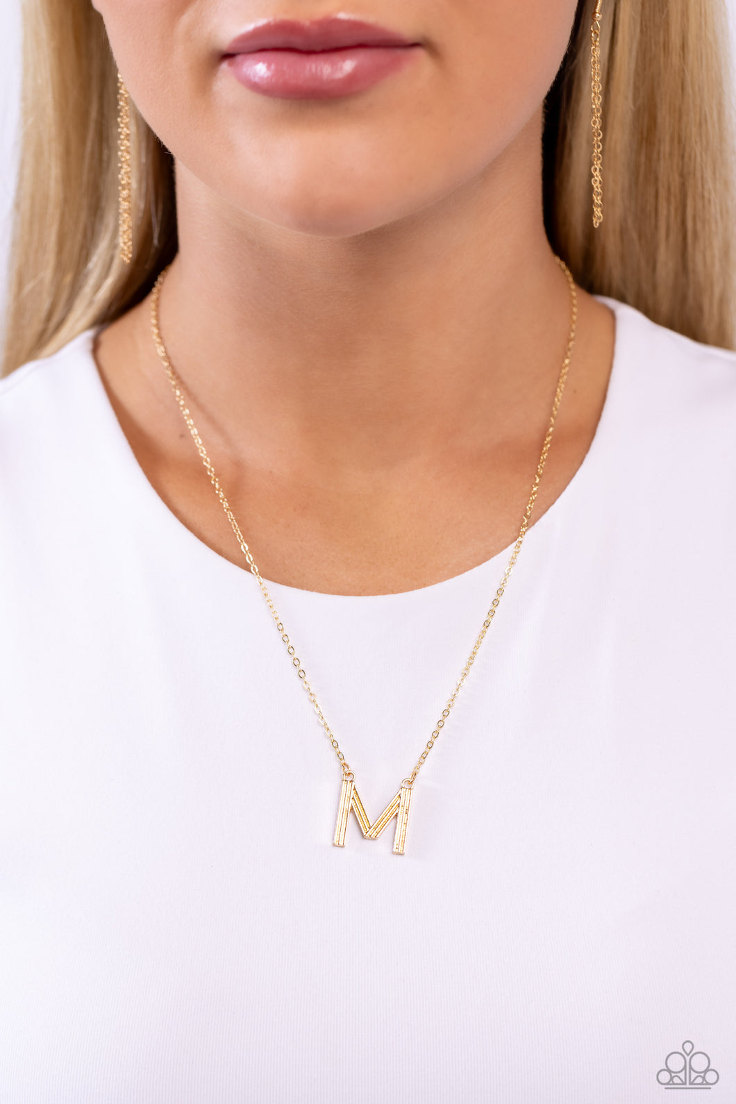 Leave Your Initials - Gold - M Necklace - Paparazzi Accessories