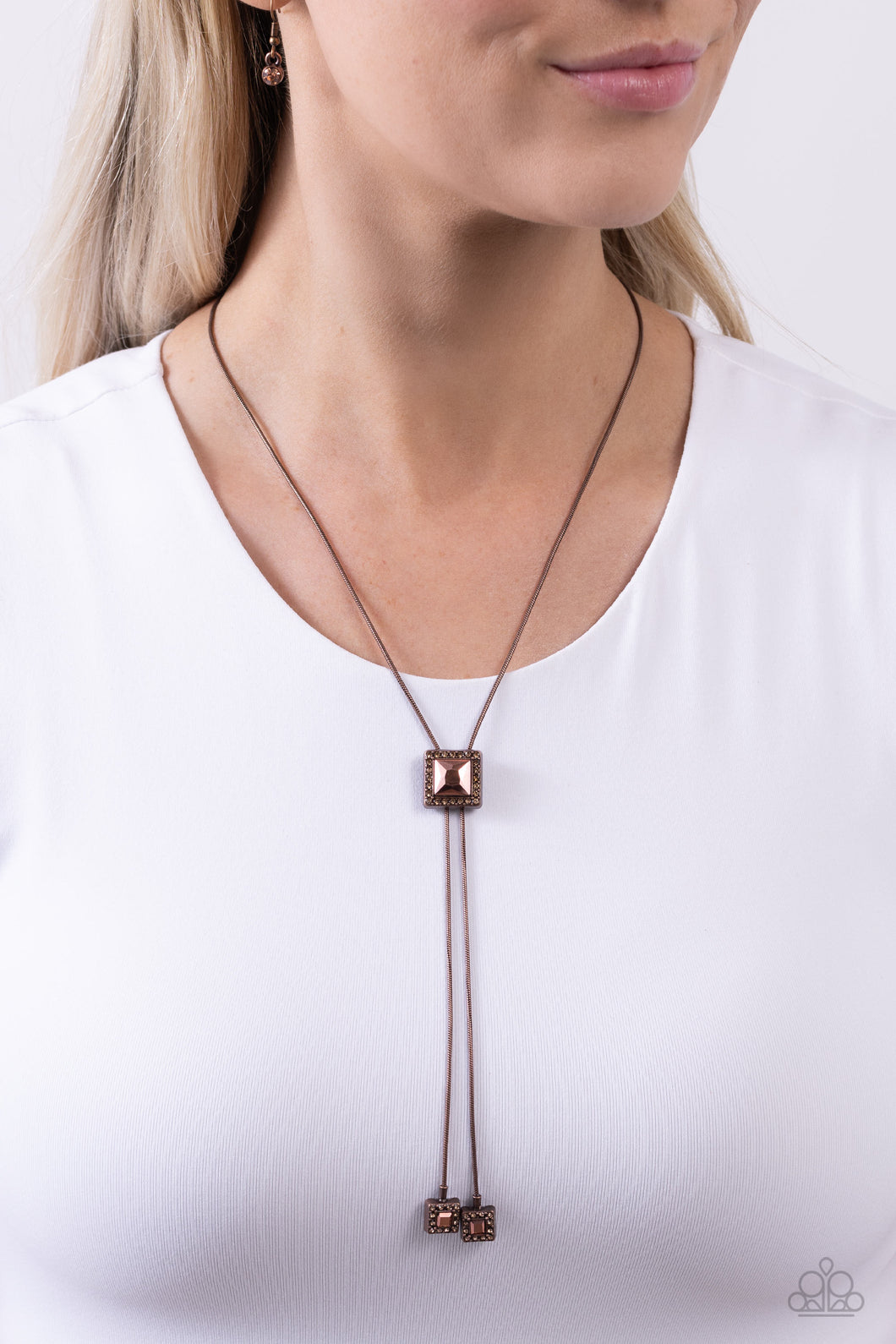 I Solemnly SQUARE - Copper Necklace - Paparazzi Accessories