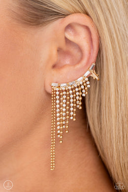 Tapered Tease - Gold Post Earrings - Paparazzi Accessories