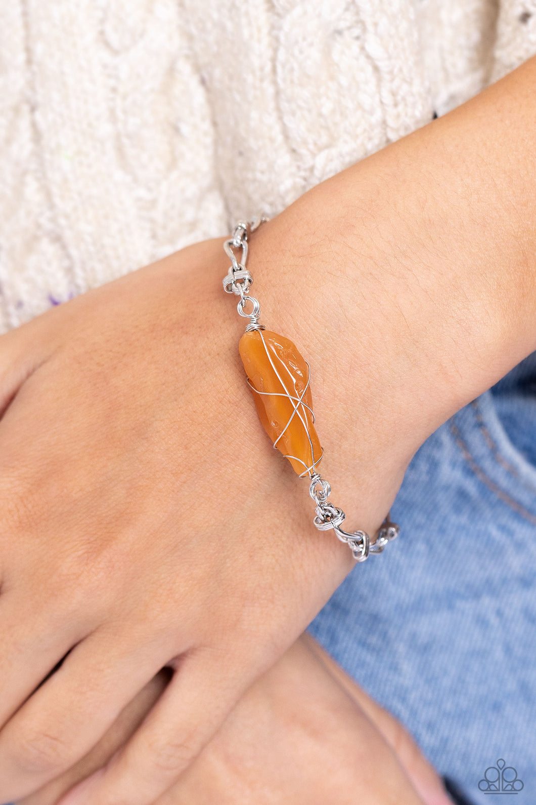 Whimsically Wrapped - Orange Bracelet - Paparazzi Accessories