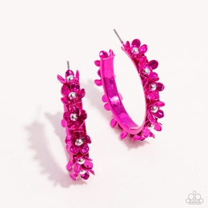 Fashionable Flower Crown - Pink Earrings - Paparazzi Accessories